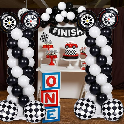 Skylety 2 Sets Race Car Balloon Column Stand Kit Adjustable Race Car Black - Image 7