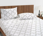 Lane Linen 100% Organic Cotton Pillow Cases Standard Size Set of 2 (20"x26") - Cotton Pillowcases Standard Size - Soft Standard Pillow Cases Set of 2 - Standard Pillowcase Pack of 2 - Trellis Silver