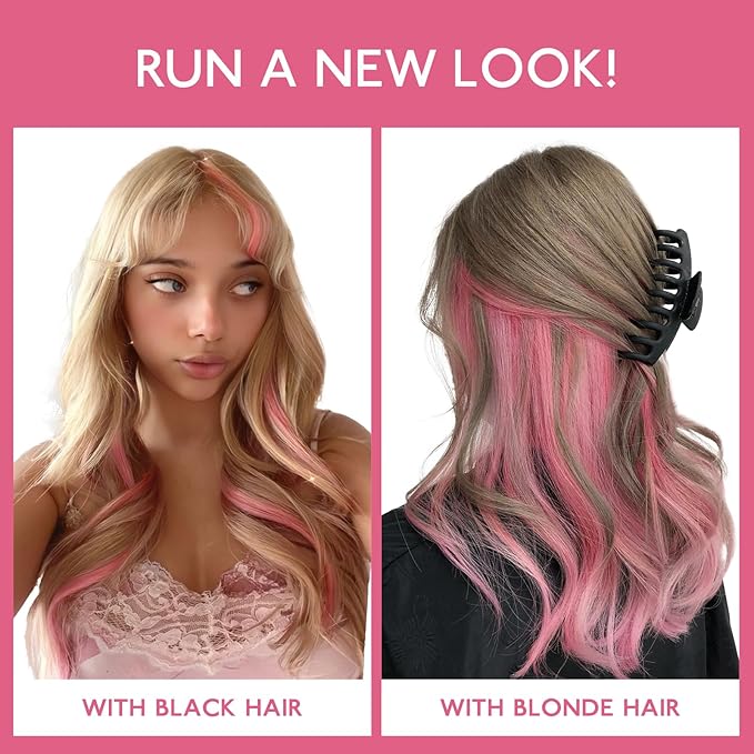 WENNALIFE Peach Pink Clip in Hair Extensions Real Human Hair 35g 6pcs 22 Inch Colored Hair Extensions for Kids Women Colorful Hair Pieces Pop-up Style Straight Extensiones De Cabello Humano Con Clip