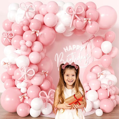 110pcs Coquette Pink Bow Balloon Garland Arch Kit - Image 4