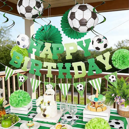 OBBOLO Soccer Birthday Party Decorations, Pre-Strung Soccer Birthday Banners - Image 6