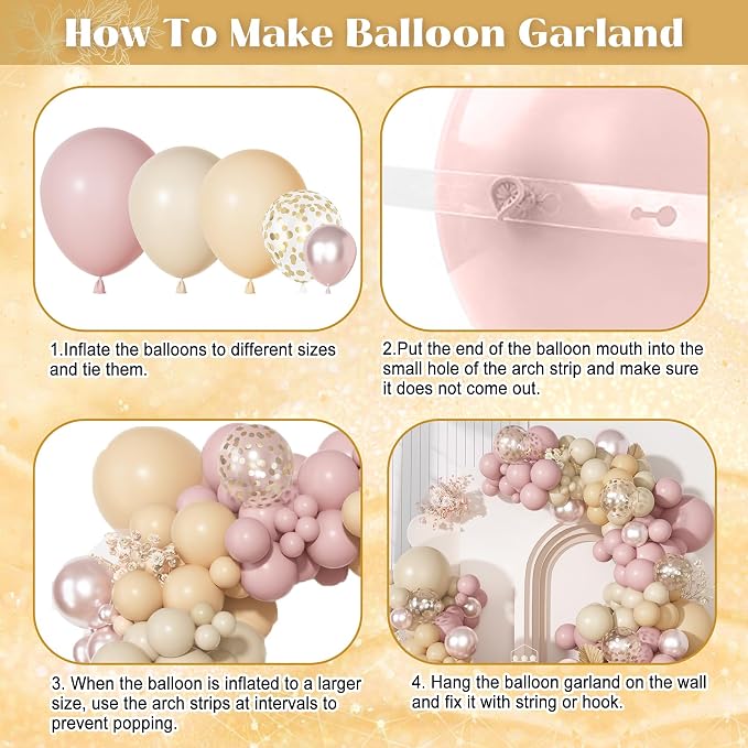 Ouddy Party Boho Dusty Pink Balloons Garland Arch Kit 18 12 10 5 Inch | - Image 3