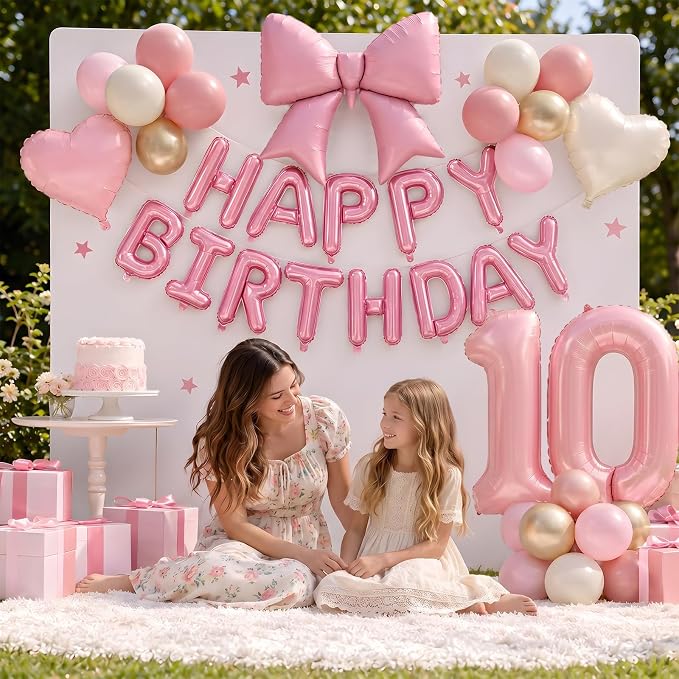 Dusty Pink Number 10 Balloon, 10th Birthday Decorations - Image 6