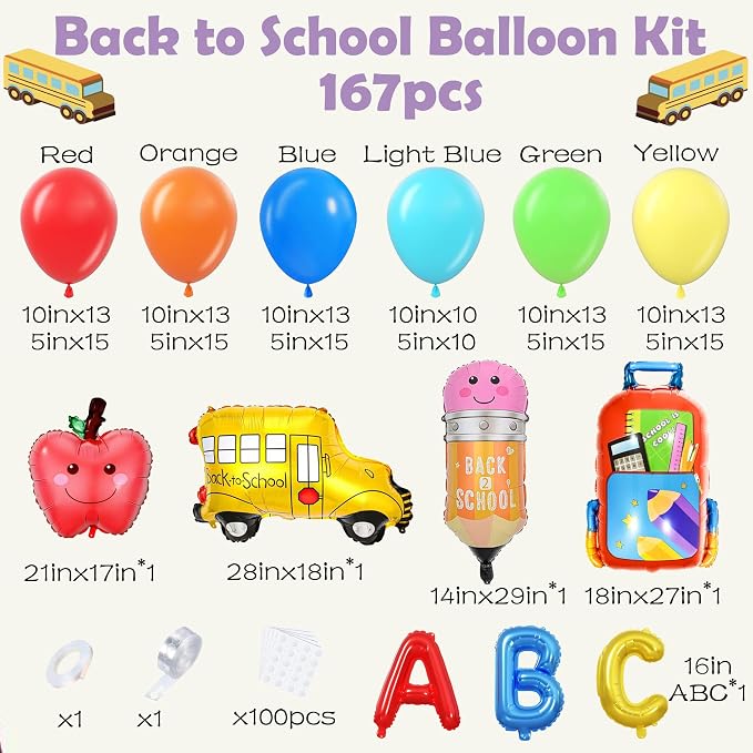 167Pcs Back to School Balloon Arch Kit - Image 2