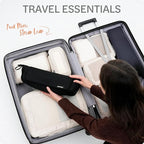 Aerotrunk Hair Tools Organizer - Hot Hair Tools Travel Bag with Heat Resistant Mat, Large Capacity Pouch for Flat Irons, Curling Wands, Hair Dryers - Black