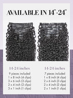 LUVME Burmese Curly Clip in Hair Extensions Real Human Hair Messy Curly Clip Ins Fullness with 1 Pack for Women Brazilian Remy Human Hair Natural Black 135g 18Inch