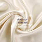ALASKA BEAR Silk Pillowcase King Size for Hair and Skin Beauty Sleep 100% Organic Pillow Slip Case with Random Color Silk Scrunchie Gift Set (1pc, Cream)