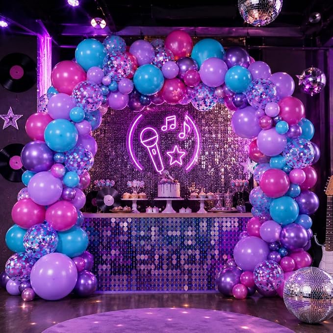 Hot Pink Blue Purple Balloons - Image 6