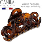 Camila Paris CP1377 French Hair Clip for Women, 2 inch Girls Hair Claw Clips Jaw Tortoise Fashion Durable and Styling Hair Accessories for Women, Strong Hold No Slip Grip, Made in France