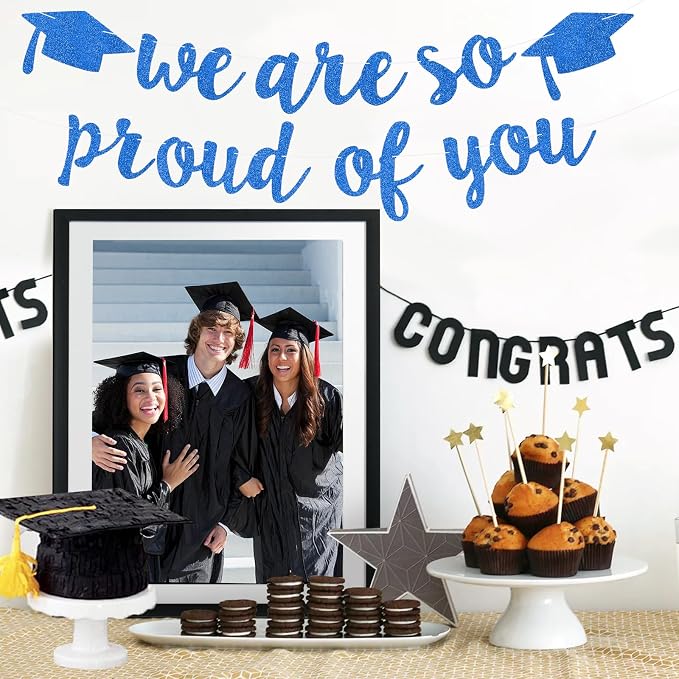 2026 Graduation Decorations Pre-Strung Blingbling We Are So Proud of You Banner - Image 6