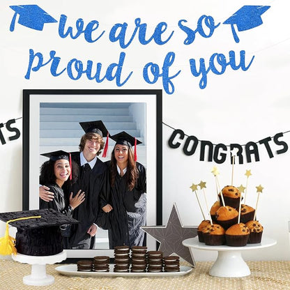 2026 Graduation Decorations Pre-Strung Blingbling We Are So Proud of You Banner - Image 6
