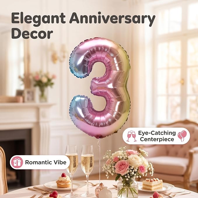 YPSelected 32 Inch Large Foil Helium Number Balloon Birthday Wedding Party 0-9 - Image 4