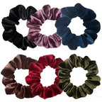 Hair Scrunchies, 6 Pcs Velvet Scrunchies for Women, Soft Hair Ties for Girls, No Damage Hair Scrunchy, Hair Styling Accessories, Gentle No-Slip Scrunchie, Ponytail Holder for Thick/Curly Hair