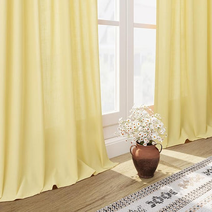 Yellow Linen Curtains 80 Inches Long - Image 6