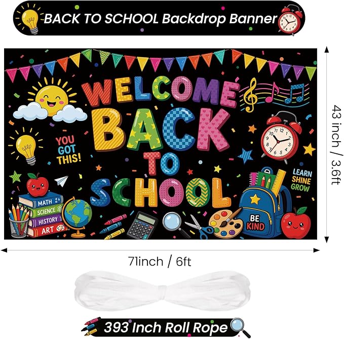 Welcome Back to School Backdrop - Image 3