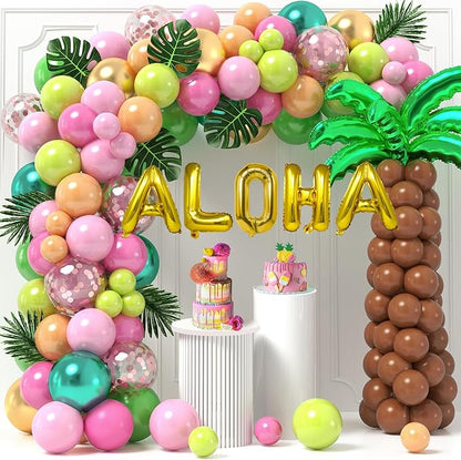 SNLN 178Pcs Tropical Luau Balloons Arch Garland Kit Hawaiian Party Decorations by SNLN