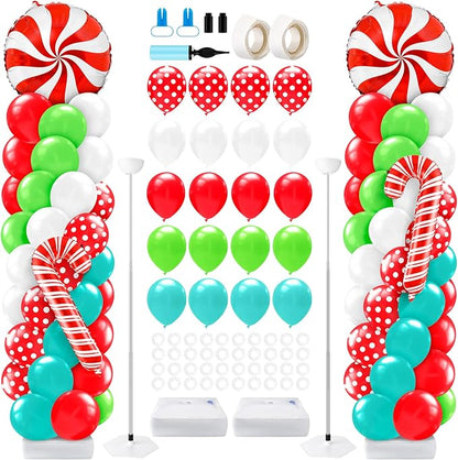 Kasyat 2 Sets Christmas Balloon Column Stand Kit by Kasyat