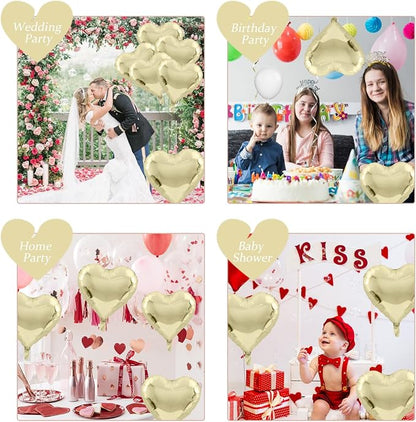 Pastel Gold Heart Balloons - Image 7