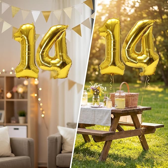 Number 14 Balloon Foil Mylar Balloons - Image 3