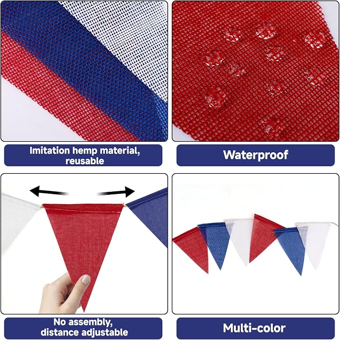 G2PLUS Triangle Flag Bunting, Pennant Banner and Decorative Garland, 39Ft | - Image 3