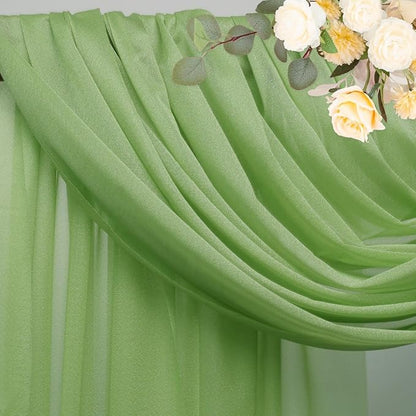 Wedding Arch Draping Fabric Backdrop Drapes 4 Panels, Sage Green | 28.7"x20FT - Image 3