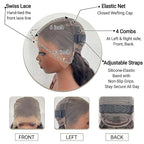 13X6 Body Wave HD Lace Front Human Hair Wigs with Baby Hair for Black Women Pre Plucked Brazilian Virgin Wavy Curly Wig 220% Density Natural Color 14 Inch