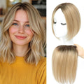 SARO-UP Human Hair Toppers for Women Real Human Hair pieces for Women with Thinning Hair pieces 7 * 10cm Hand-Tied Swiss Base Topper No Bangs 30g Hairpieces 10Inch (4T10/16#)