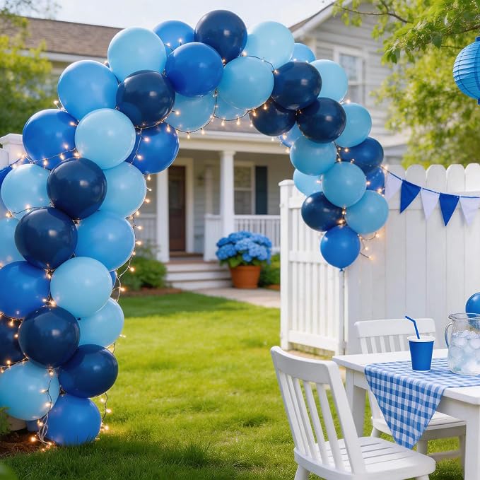 68pcs Blue Balloons Metallic, 12Inch Chrome Blue Balloons Kit Macaron Light - Image 7