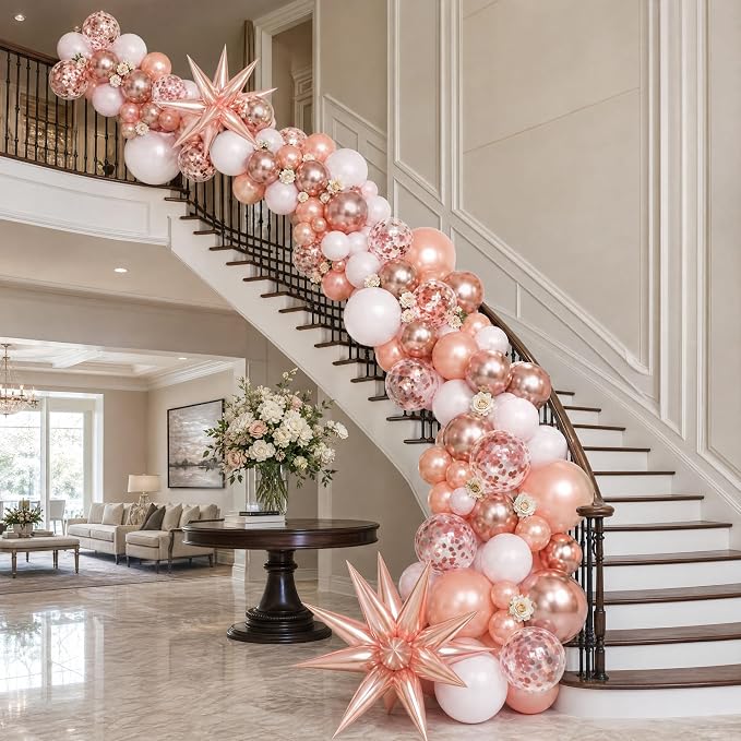 KARLURE Rose Gold Balloons Arch Kit - Image 8