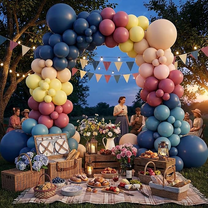 RUBFAC Colorful Balloons Boho Rainbow Party Balloon 65pcs 12 Inches Assorted - Image 6