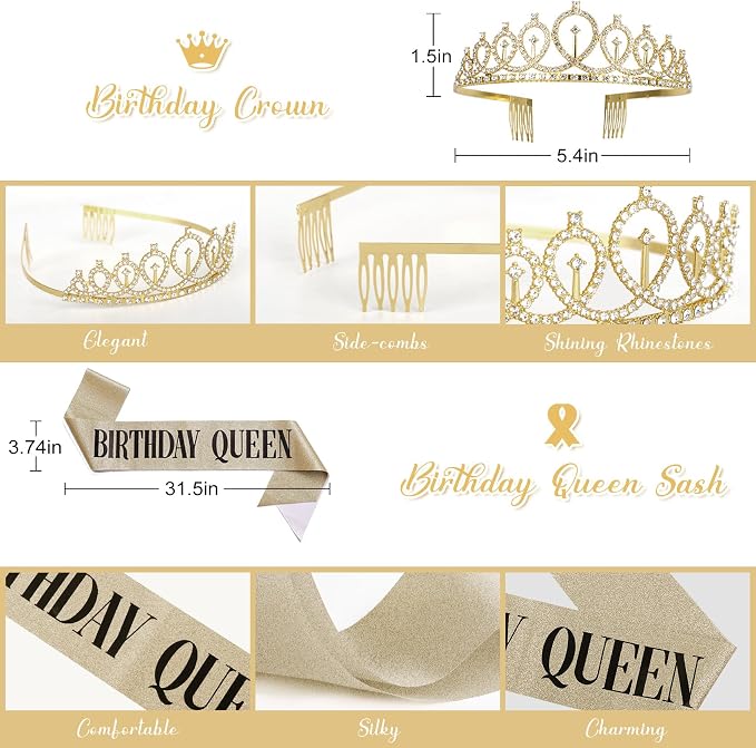 Amandir White and Gold Birthday Decorations - Image 4