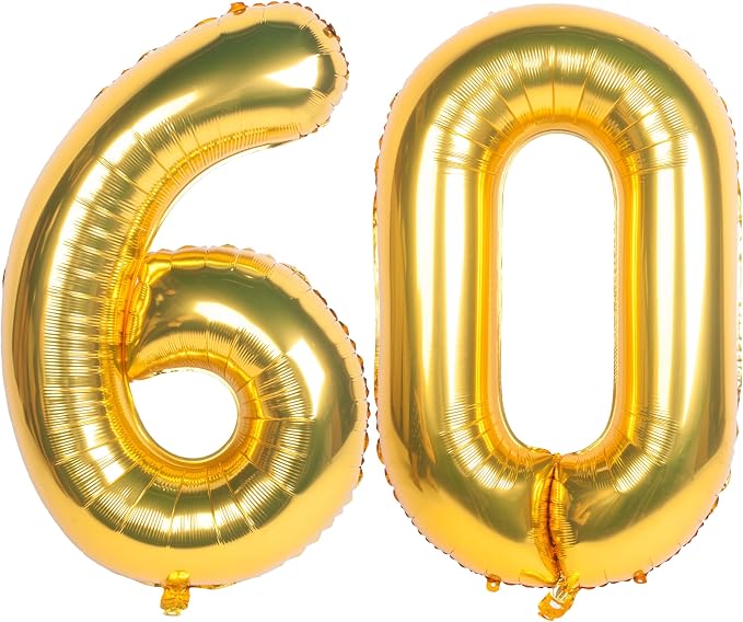 40 Inch gold Number Balloons 60 Helium Foil Mylar Balloon | Birthday Party by Exquisitehighqualitypartydecorationstomeetyoureveryneed%EF%BC%81