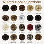 Messy Bun Hair Piece Wavy Curly Scrunchies Fluffy Donut Thick Updo Elegant Chignon Hairpieces for Women Girls, Dark Brown Mix Ginger 1.4oz