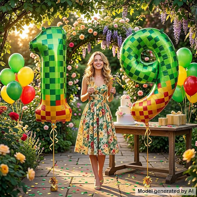 40 Inch Pixel Foil Number 19 Balloon - Image 7