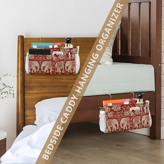Bedside Caddy Hanging Bunk Bed Caddy Bed Organizer Hanging Pocket - Image 7