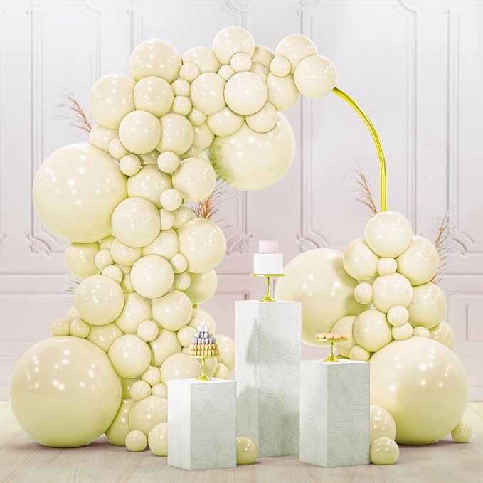 PartyWoo Pastel Yellow Balloons 120pcs Light Pale Yellow Color | 18 12 10 5 by PartyWoo