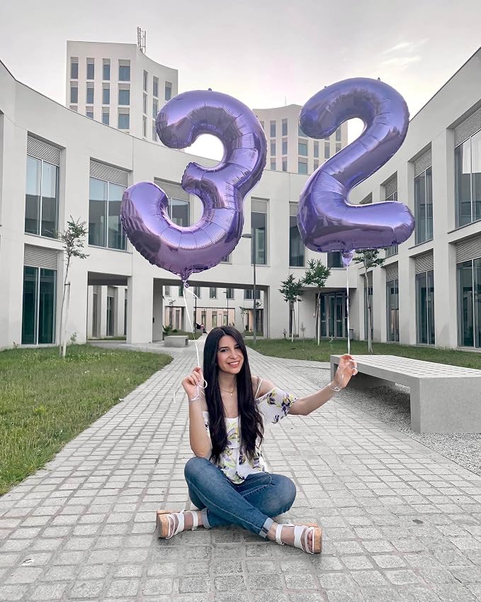Number 11 Purple Balloons 40 Inch Giant Purple Foil 11 Helium Balloons - Image 5
