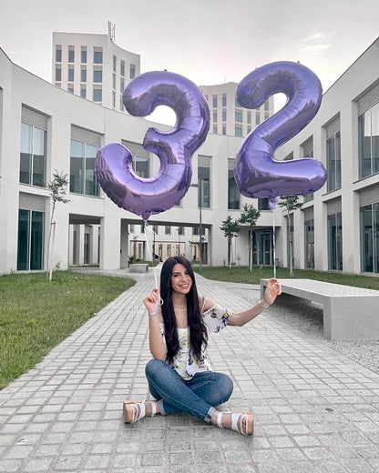 Number 11 Purple Balloons 40 Inch Giant Purple Foil 11 Helium Balloons - Image 5