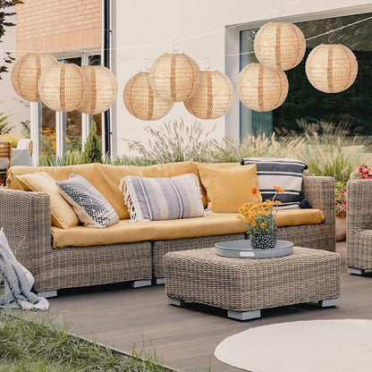 12 Pcs Print Burlap Paper Lanterns Round Chinese Paper Lanterns Farmhouse Boho - Image 6