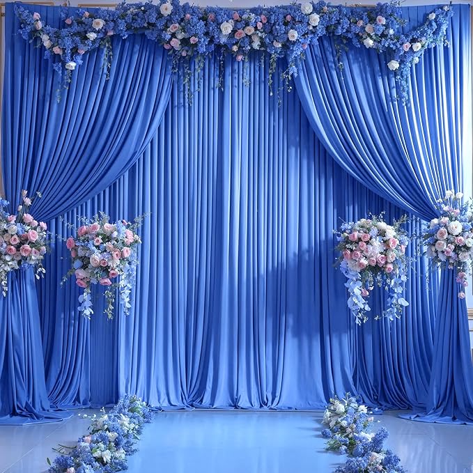4 Panels Royal Blue Backdrop Curtains - Image 2