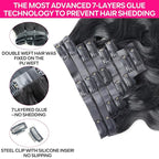 Seamless Clip in Hair Extensions Human Hair Body Wave Human Hair Clip in Extensions 8Pcs PU Clip ins Remy Hair for Women Invisible Skin Weft 18Clips 120g 14inch Natural Black