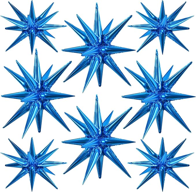 TONIFUL 8 Pcs Explosion Star Balloons Blue Foil Balloon Party Decorations | 2 by TONIFUL