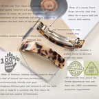 Eyegla Hair Barrettes for Women Large French Barrette Hair Clips Tortoise Shell Barrettes for Thick Hair,2 Pack