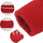 6PCS Sweatband Set, Headband and Wristband Set of 2PCS Sports Headband and 4PCS Wristband Breathable Sports Band for Women Basketball Soccer Yoga Badminton Tennis(Red)