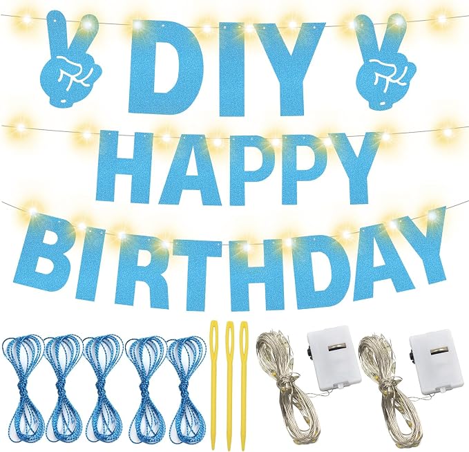 167Pcs DIY Glitter Customizable Banner Kit Custom Banner DIY Personalized Happy - Image 3