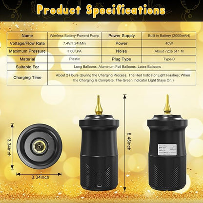 Ball Pump Balloon Pumps Electric, Balloon Pump Portable Long Animal Balloon Pump - Image 6