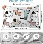 Satin Pillowcase 1 Pack-Cute Dogs Dog Silky Pillow Cover for Hair and Skin,Standard Size 20x26 Inch Soft Cooling Printed Pillow Cases with Hidden Zipper,Gifts for Women Men