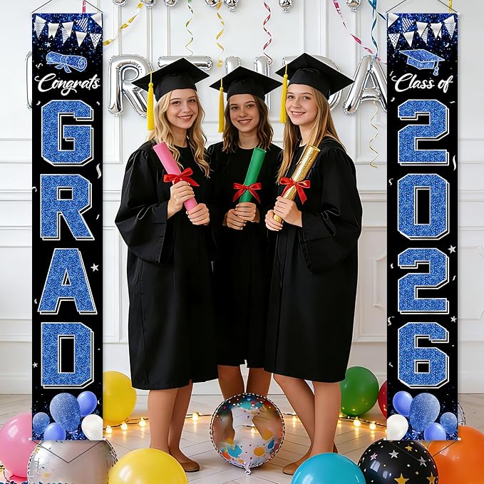 COHIE Congrats Grad Class of 2026 Porch Banner a Set of 2 - Image 3