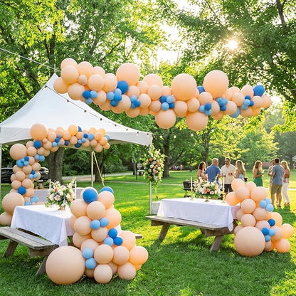RUBFAC 135pcs Nude Balloons, Latex Boho Beige Apricot Balloon Different Sizes - Image 8
