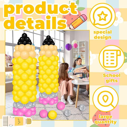 150 Pcs Back to School Pencil Balloons Large Pencil Colorful Balloon DIY Pencil - Image 4
